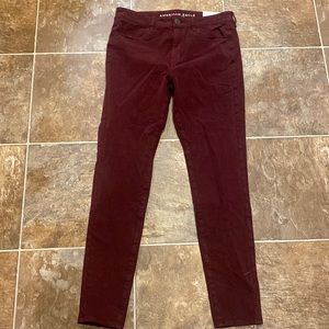 NWT American Eagle Hi-Rose jegging regular 8 burgundy